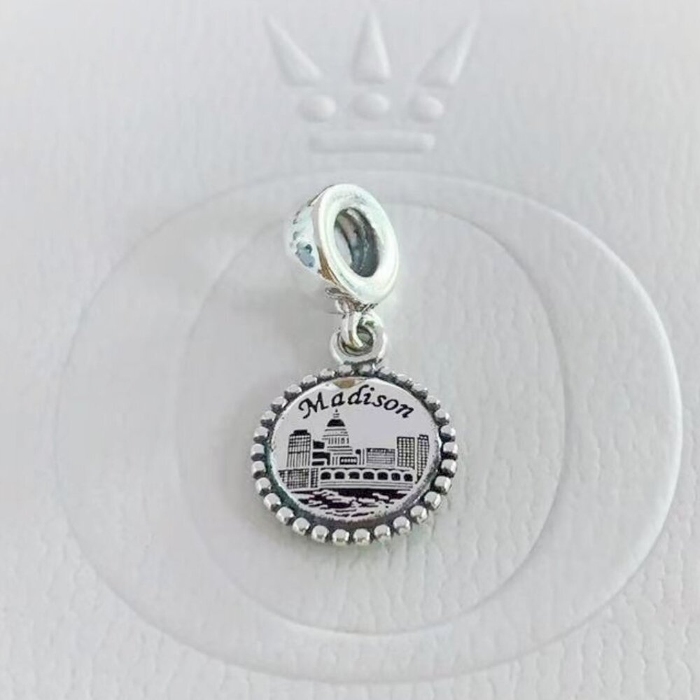 Pandora Madison Charm Skyline Travel Pendant|S925 Sterling Silver Jewelry
